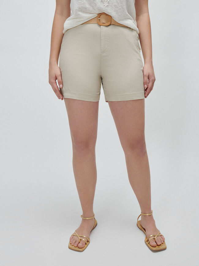 SHORT CHINO CINTURÓN Beige