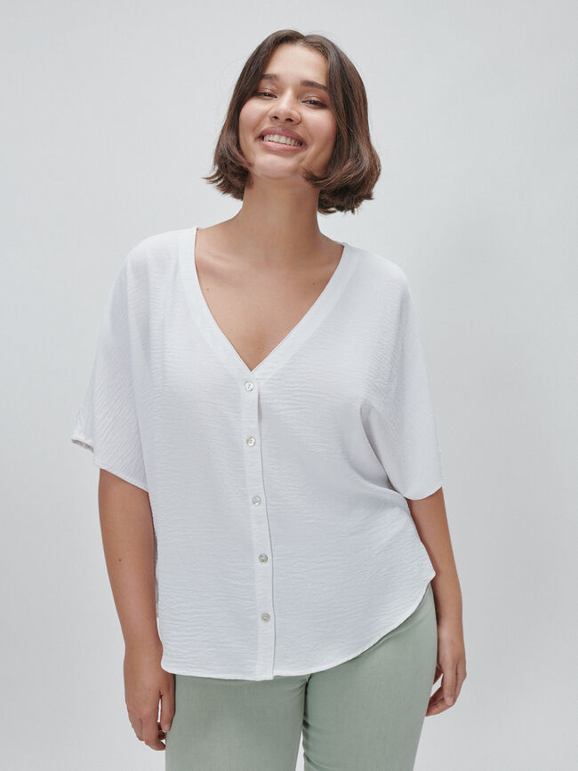 BLUSA BÁSICA BOTONES Blanco Optico