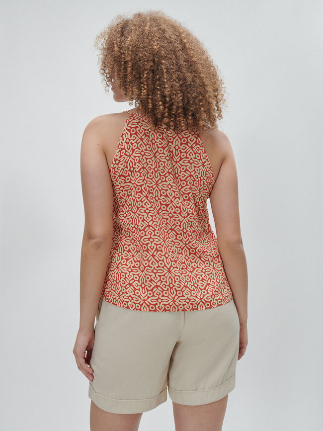 TOP FLUIDO ESTAMPADO Beige