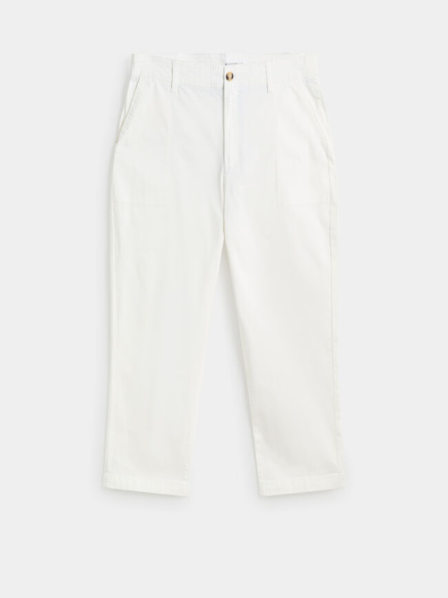 PANTALÓN CAPRI ALGODÓN Blanco Optico