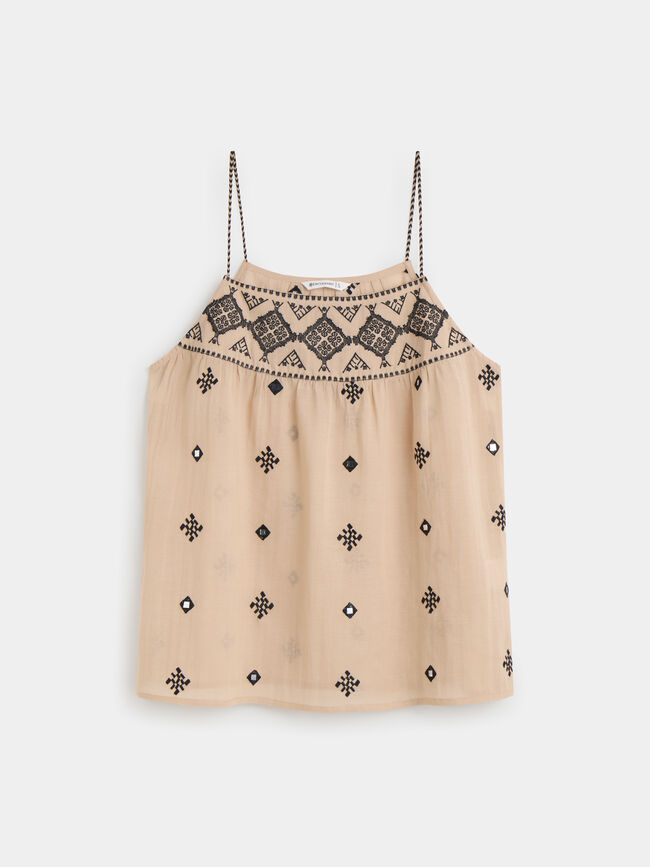 TOP APLIQUES BRILLANTES Beige