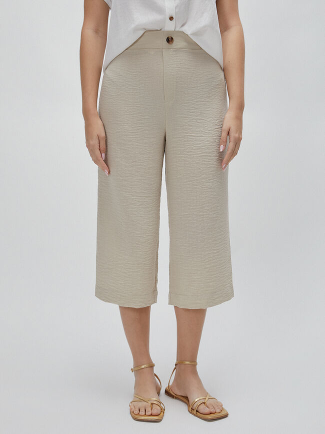 PANTALÓN RÚSTICO CULOTTE Beige