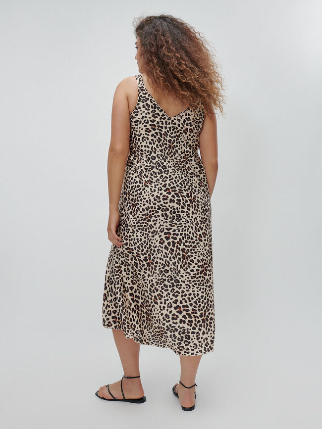 VESTIDO ESTAMPADO LEOPARDO Blanco Optico