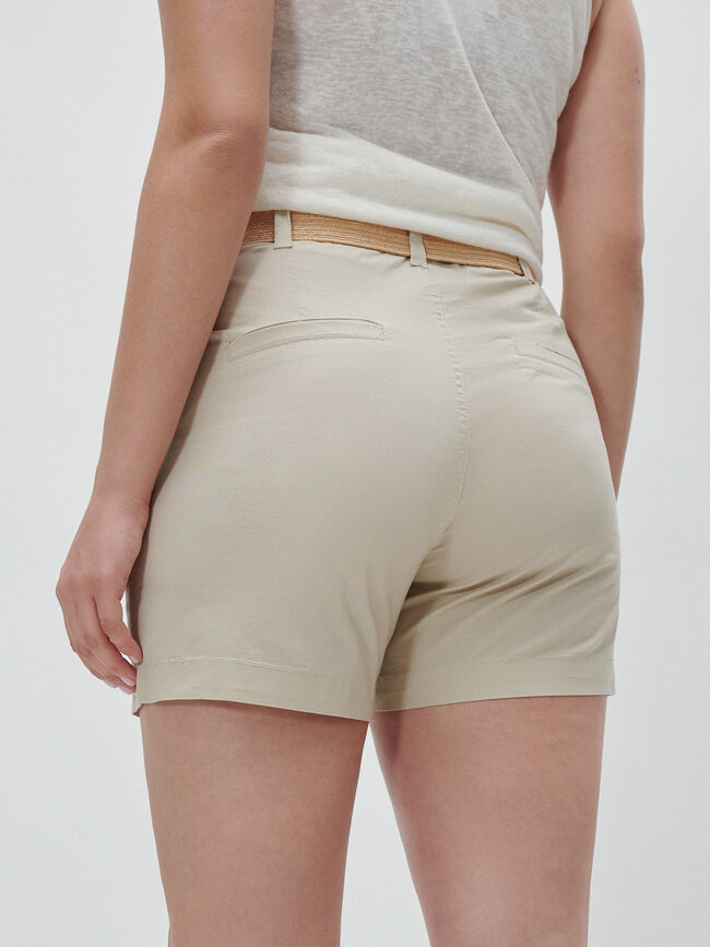 SHORT CHINO CINTURÓN Beige