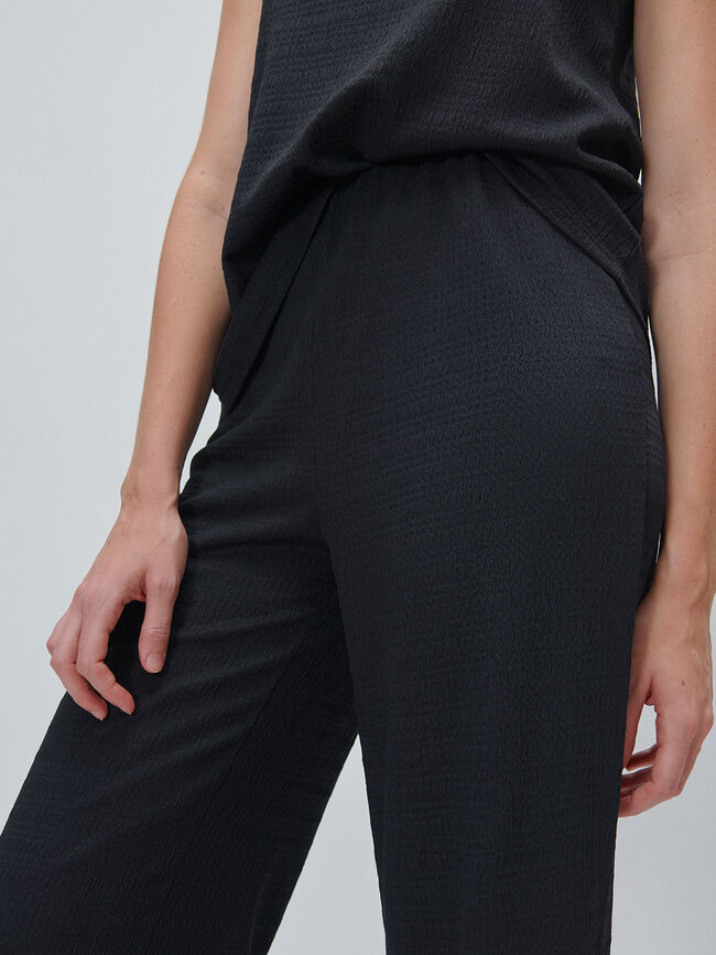 PANTALÓN CULOTTE TEXTURA Negro