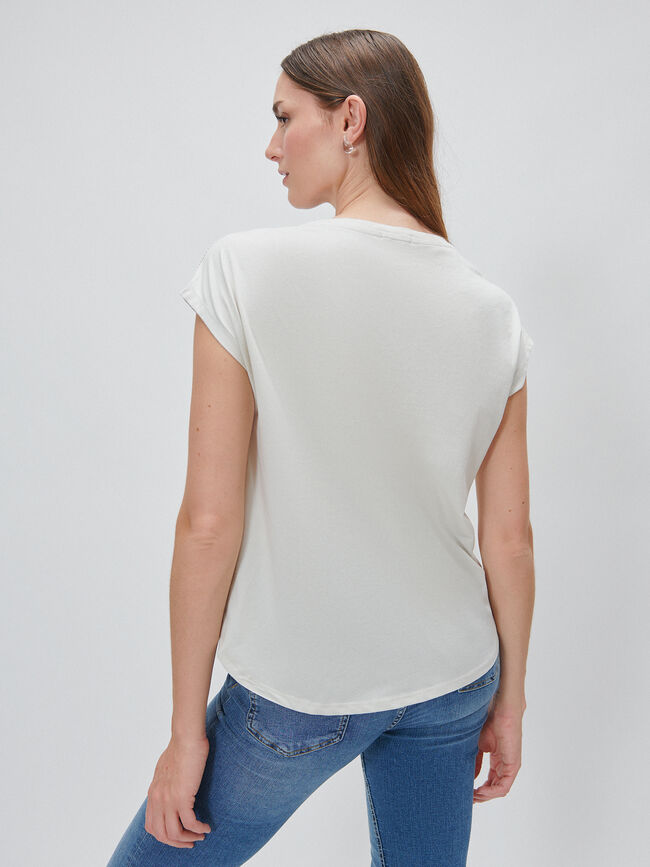 CAMISETA BRILLANTES ALGODÓN Blanco Optico