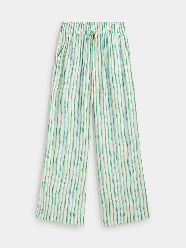 Pantalón fluido estampado Verde