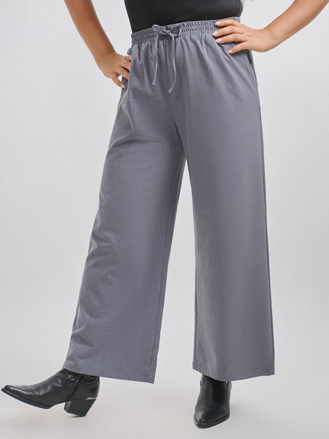 PANTALÓN PALAZZO Gris Oscuro