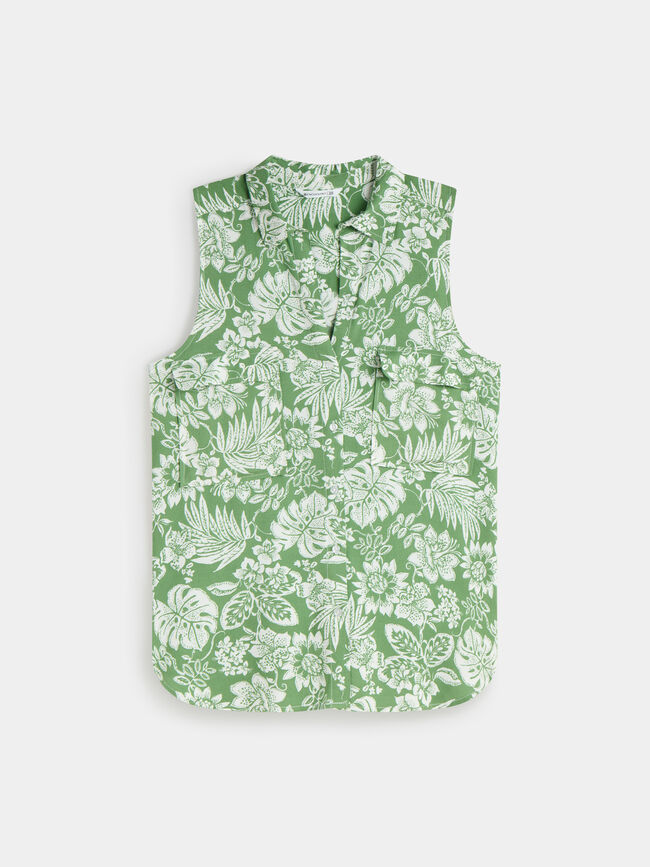 Blusa sin mangas Verde