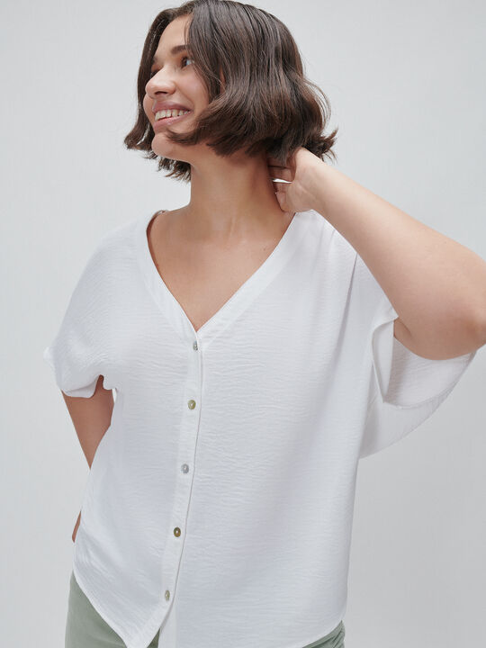 BLUSA BÁSICA BOTONES Blanco Optico image number null