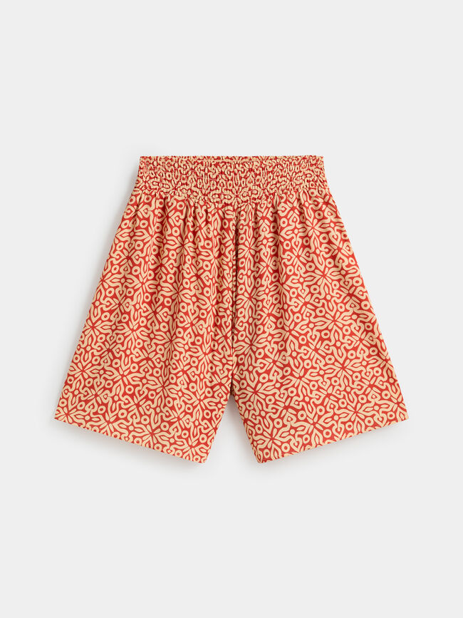 SHORT FLUIDO ESTAMPADO Beige