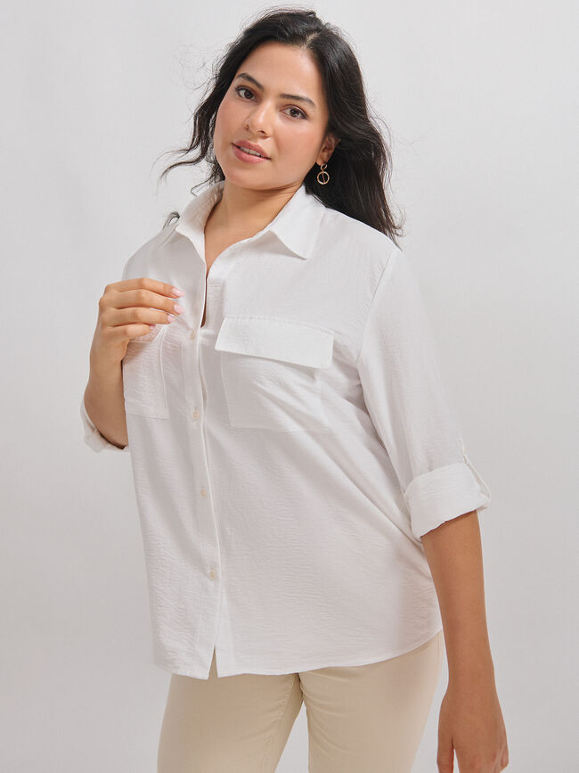 CAMISA BÁSICA BOLSILLOS Blanco Optico