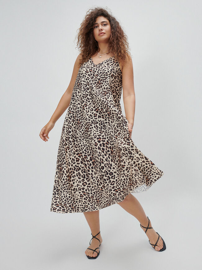 VESTIDO ESTAMPADO LEOPARDO Blanco Optico