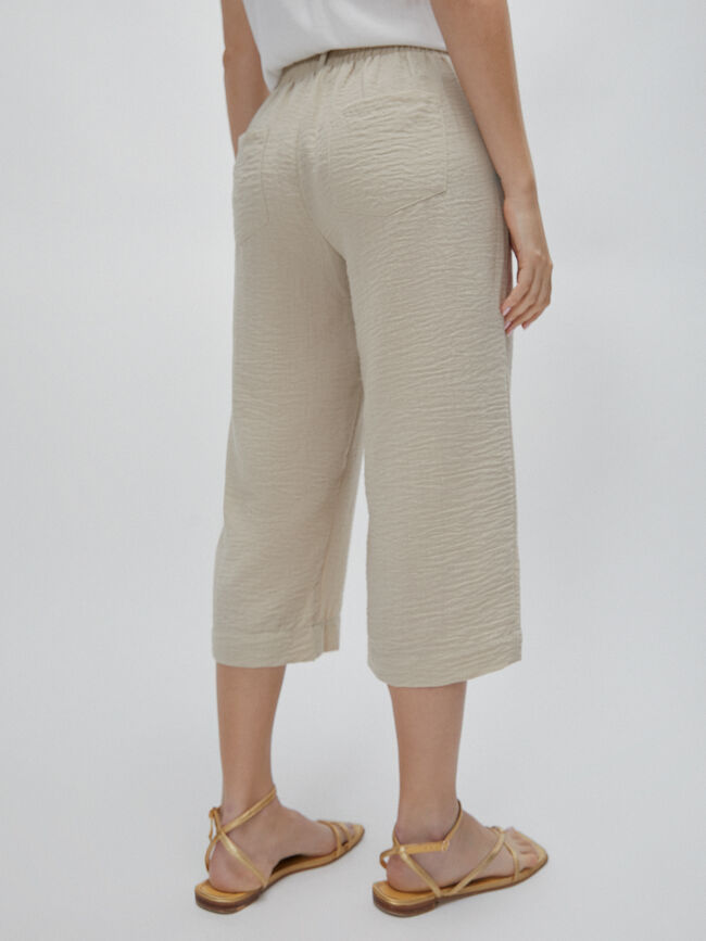 PANTALÓN RÚSTICO CULOTTE Beige