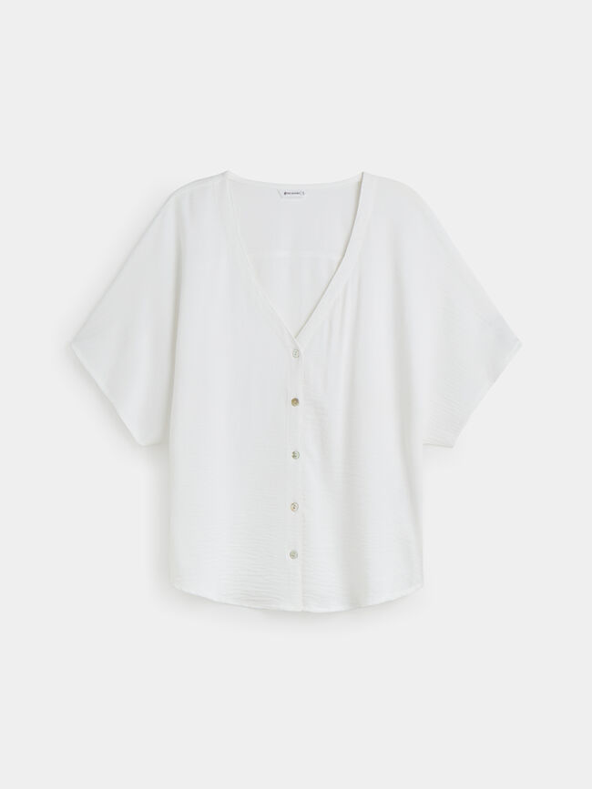 BLUSA BÁSICA BOTONES Blanco Optico