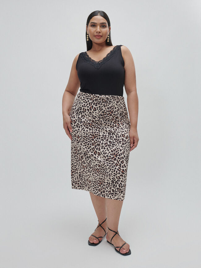 FALDA MIDI LEOPARDO Estampado 1