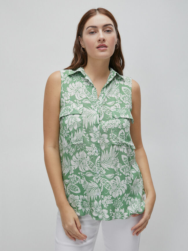 Blusa sin mangas Verde