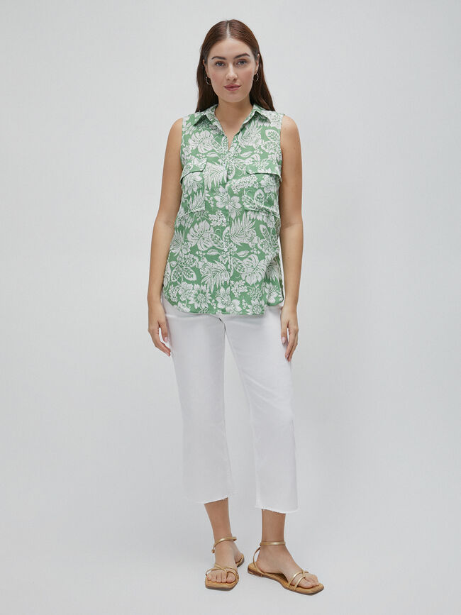 Blusa sin mangas Verde